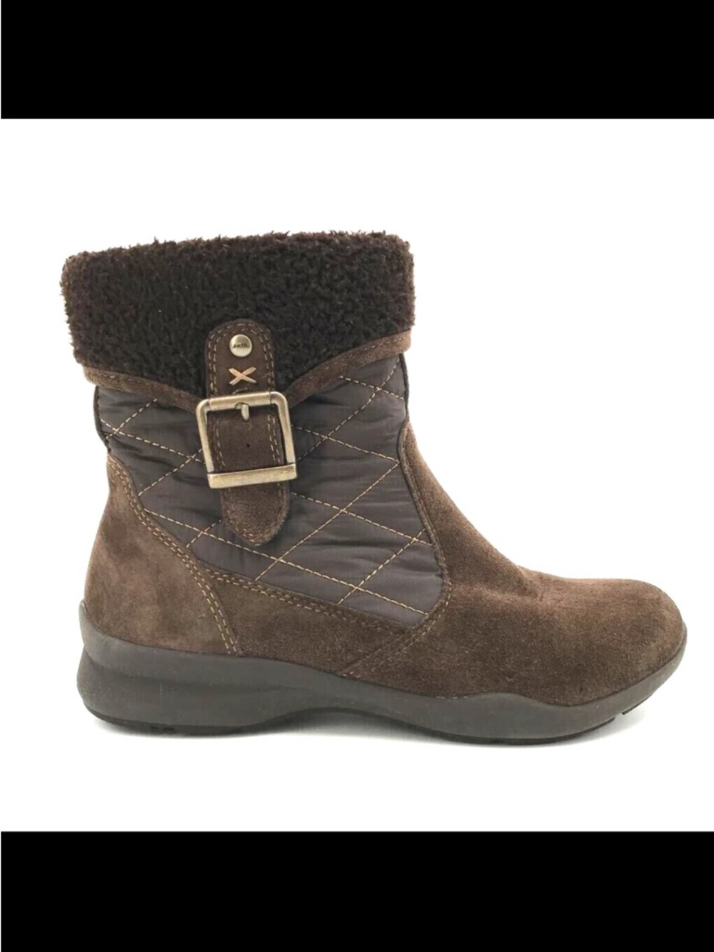 Earth Origins Womens Pinnacle Ankle Boots Booties Brown Suede Faux Fur Zip 9B